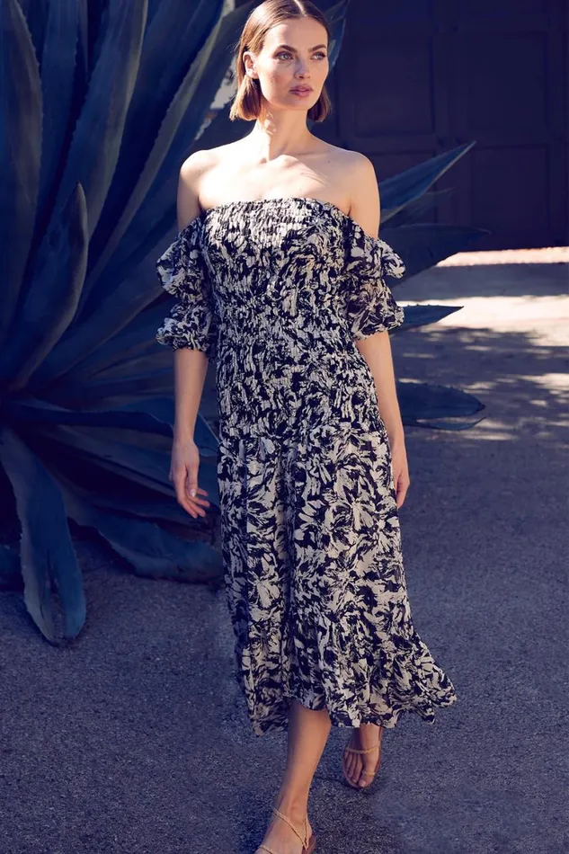 Women MISA Los Angeles Dresses DIYA DRESS Tonal Abstract