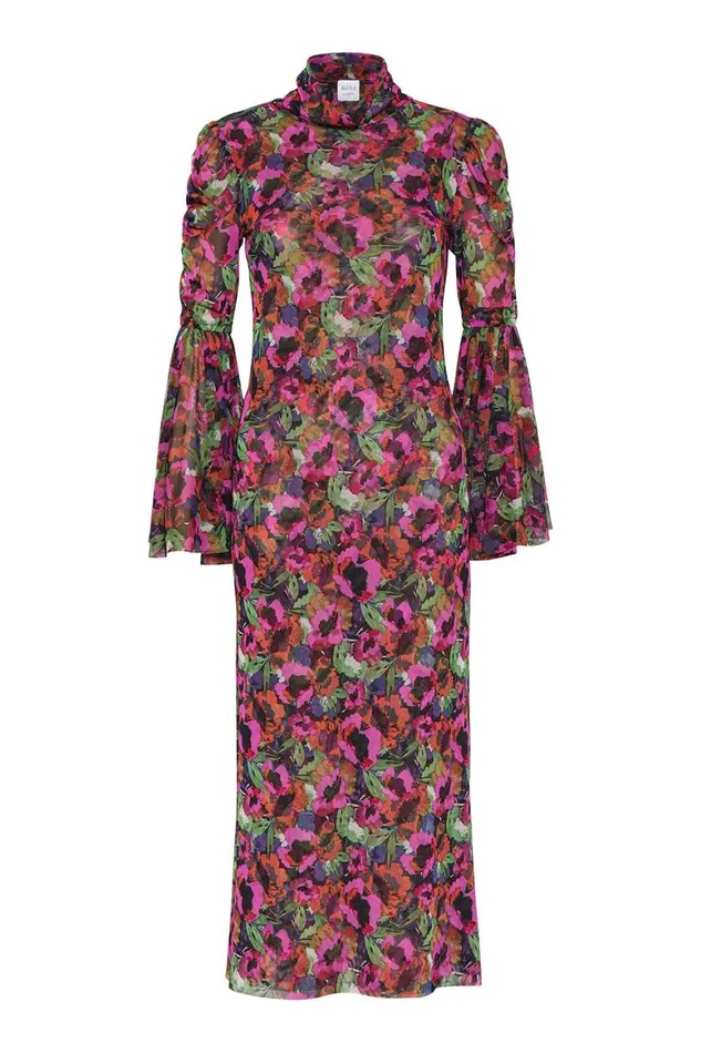 Women MISA Los Angeles Dresses ELEKTRA DRESS Jewel Tone Flora
