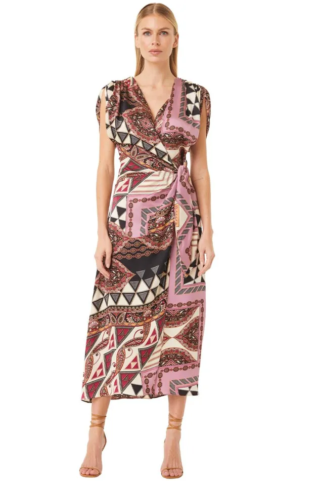 Women MISA Los Angeles Dresses FRANCESCA DRESS Leonardo Patchwork
