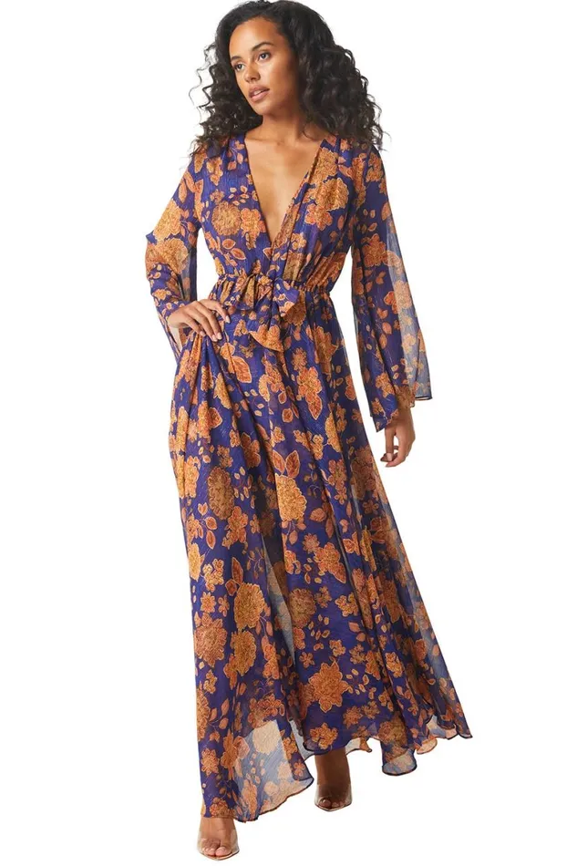 Women MISA Los Angeles Dresses GIA DRESS Blue Marigold