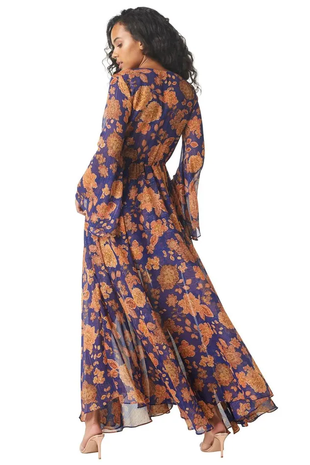 Women MISA Los Angeles Dresses GIA DRESS Blue Marigold