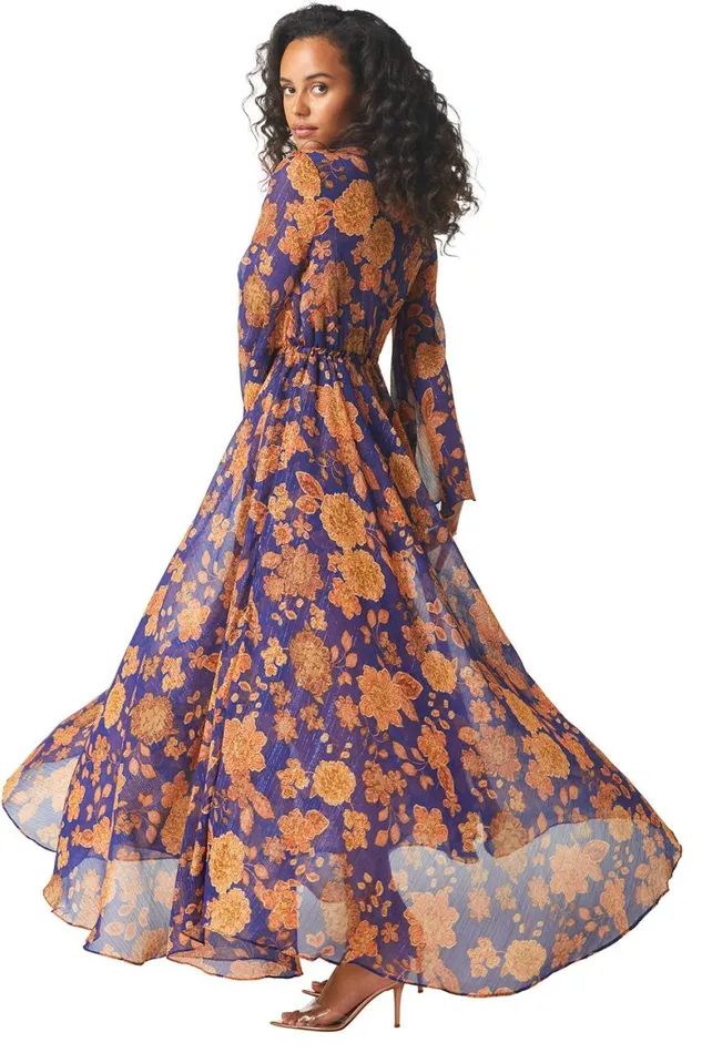Women MISA Los Angeles Dresses GIA DRESS Blue Marigold