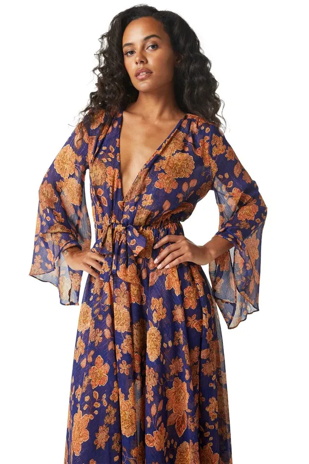 Women MISA Los Angeles Dresses GIA DRESS Blue Marigold