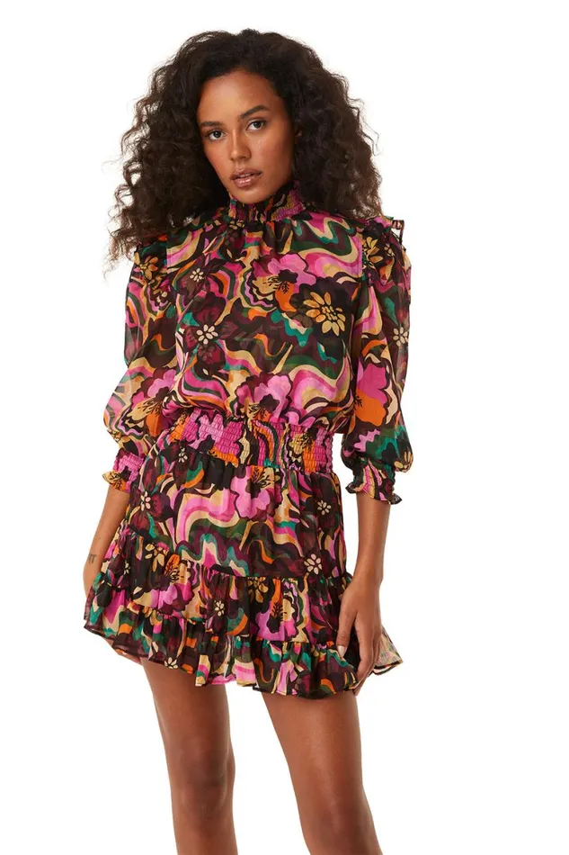 Women MISA Los Angeles Dresses GIANNA DRESS Flora Groove Chiffon