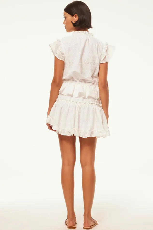 Women MISA Los Angeles Dresses ILIANA DRESS White Eyelet