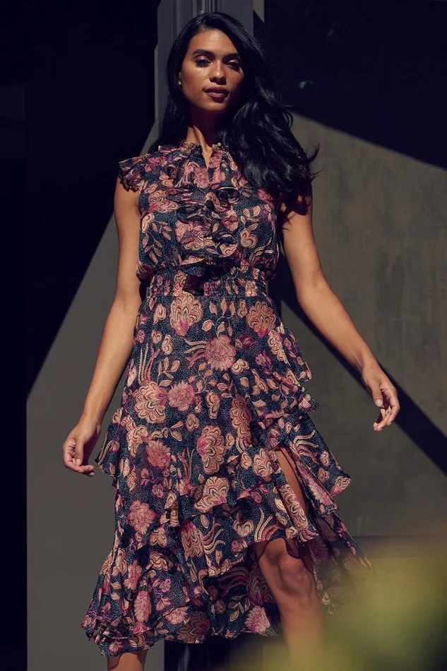 Women MISA Los Angeles Dresses ILYSA DRESS Flora Dot