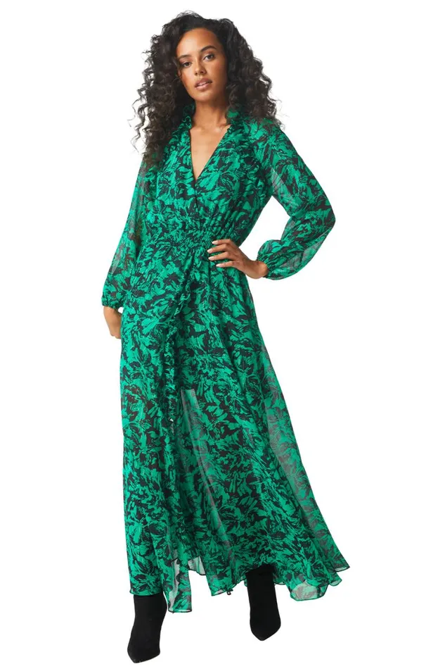 Women MISA Los Angeles Dresses JOCASTA DRESS Emerald Abstract