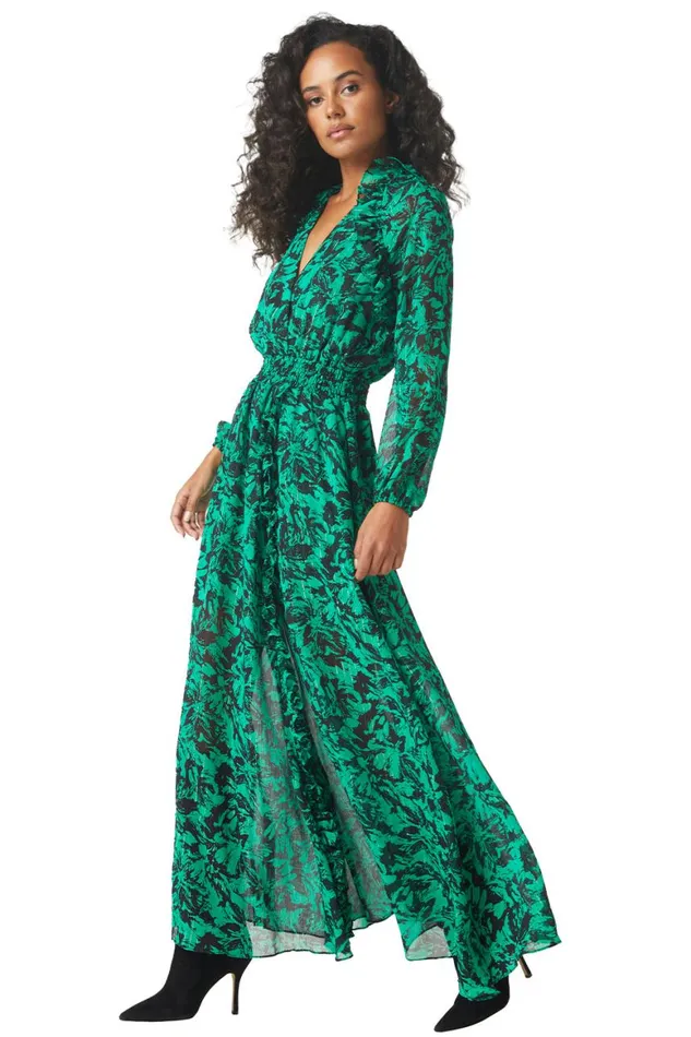 Women MISA Los Angeles Dresses JOCASTA DRESS Emerald Abstract