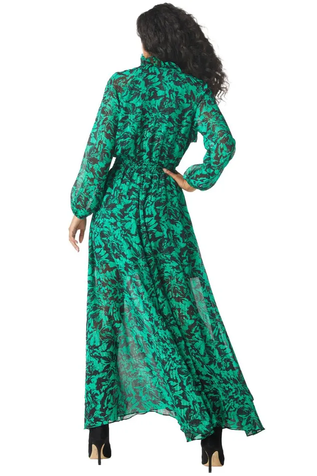 Women MISA Los Angeles Dresses JOCASTA DRESS Emerald Abstract