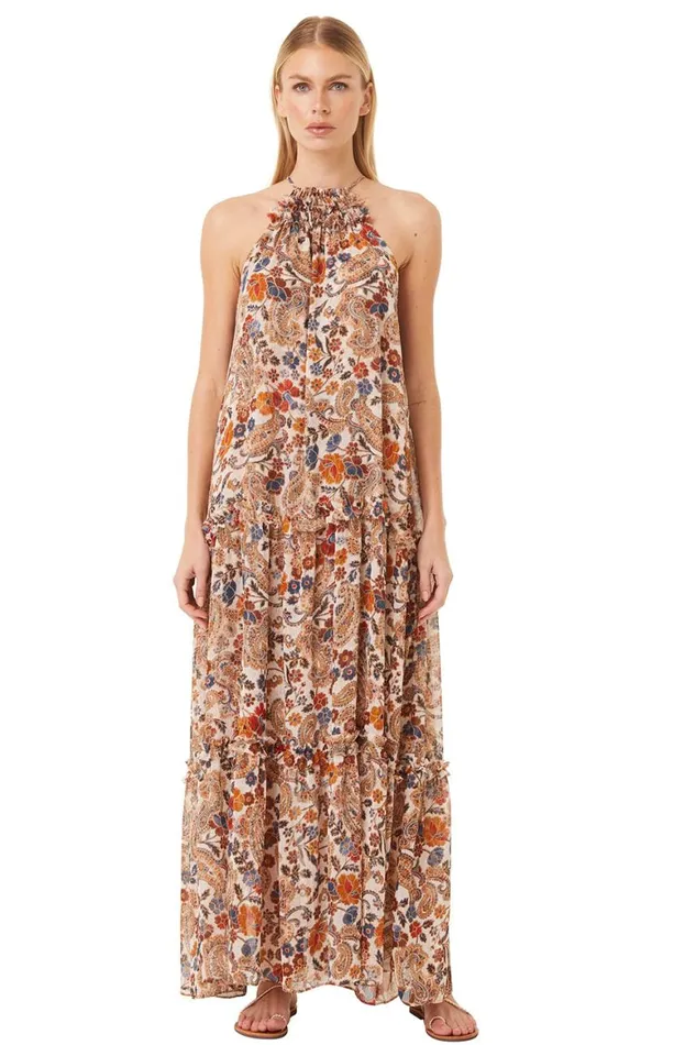 Women MISA Los Angeles Dresses LALA DRESS Coco Lurex Paisley