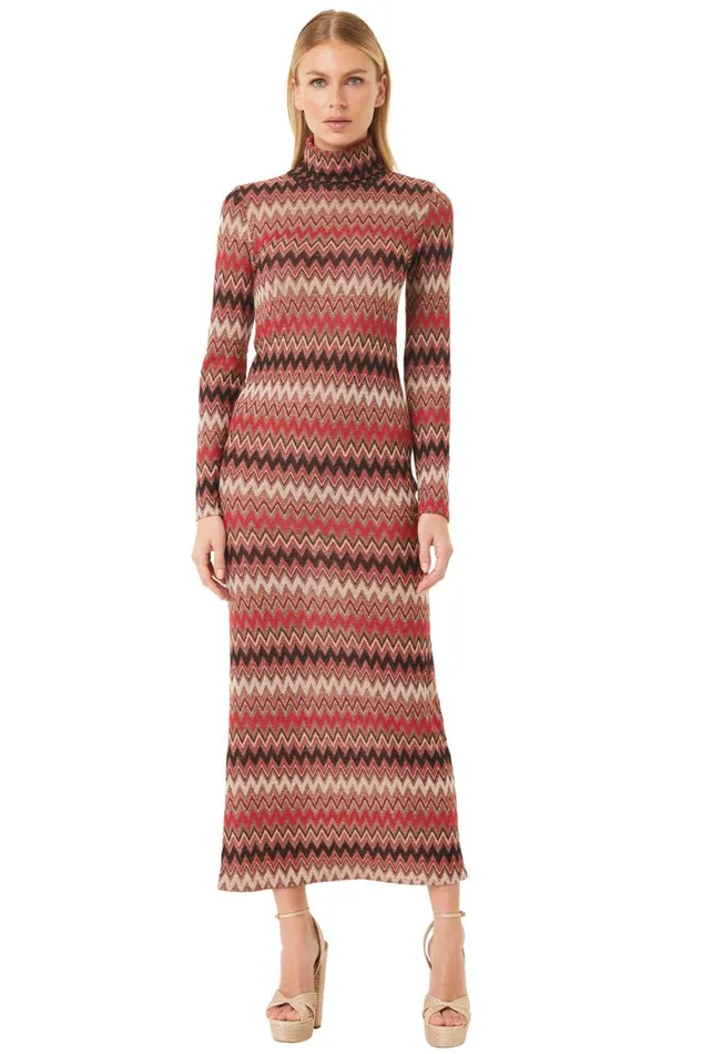 Women MISA Los Angeles Dresses LIV DRESS Winter Chevron