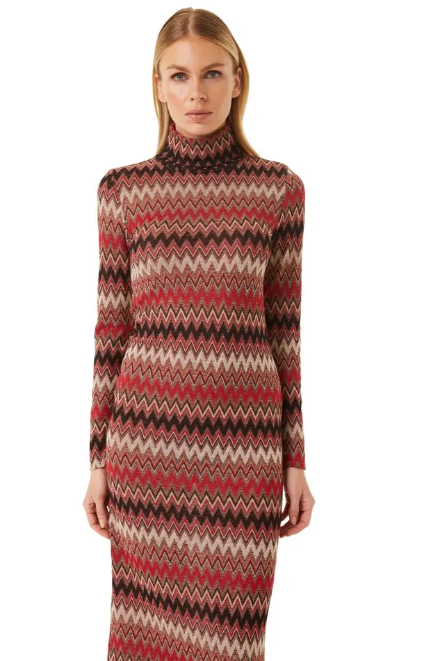 Women MISA Los Angeles Dresses LIV DRESS Winter Chevron