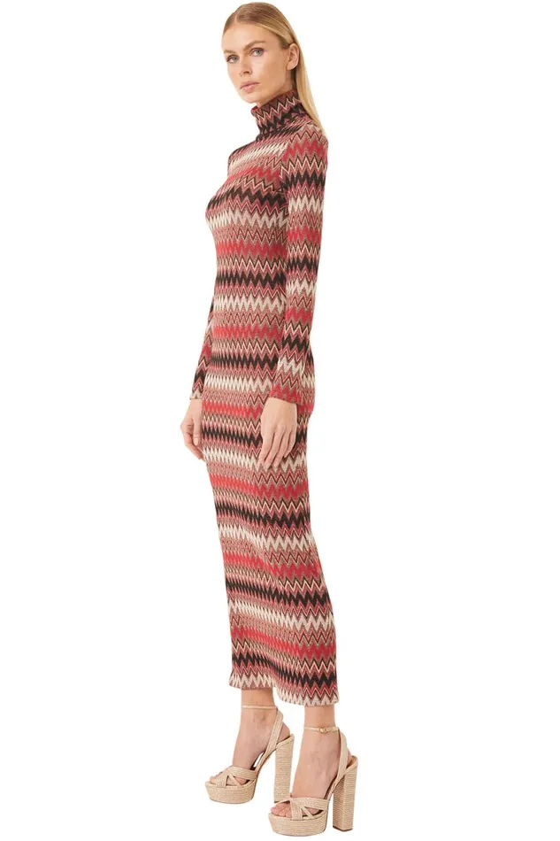 Women MISA Los Angeles Dresses LIV DRESS Winter Chevron