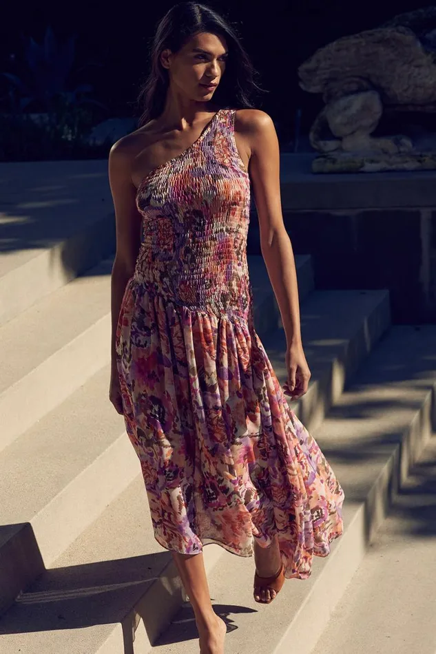 Women MISA Los Angeles Dresses LYDIA DRESS Sunset Blooms