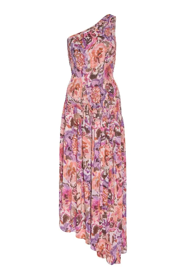 Women MISA Los Angeles Dresses LYDIA DRESS Sunset Blooms