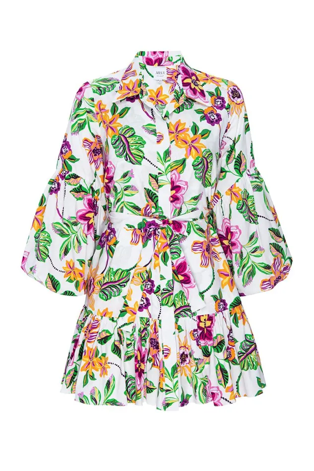 Women MISA Los Angeles Dresses MARTINA DRESS Flora Exotica Poplin