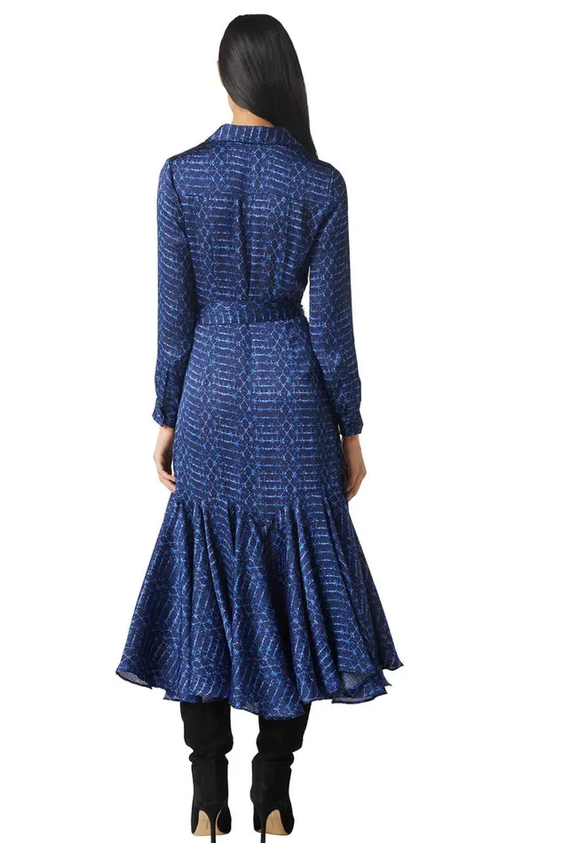 Women MISA Los Angeles Dresses MARTINE DRESS Midnight Shibori