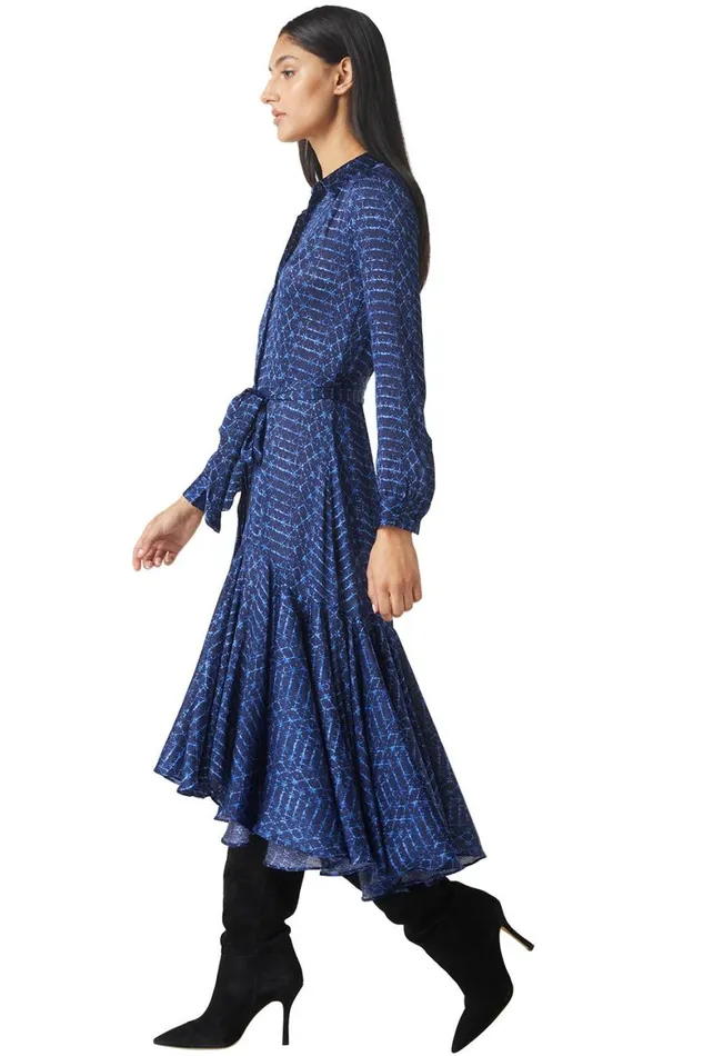 Women MISA Los Angeles Dresses MARTINE DRESS Midnight Shibori