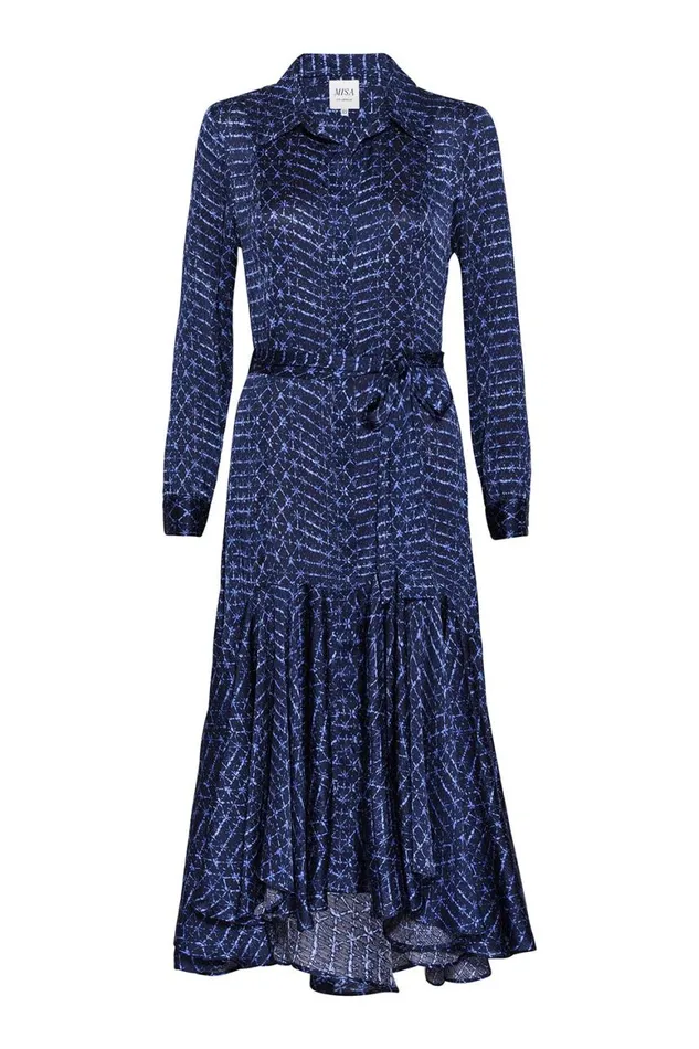 Women MISA Los Angeles Dresses MARTINE DRESS Midnight Shibori