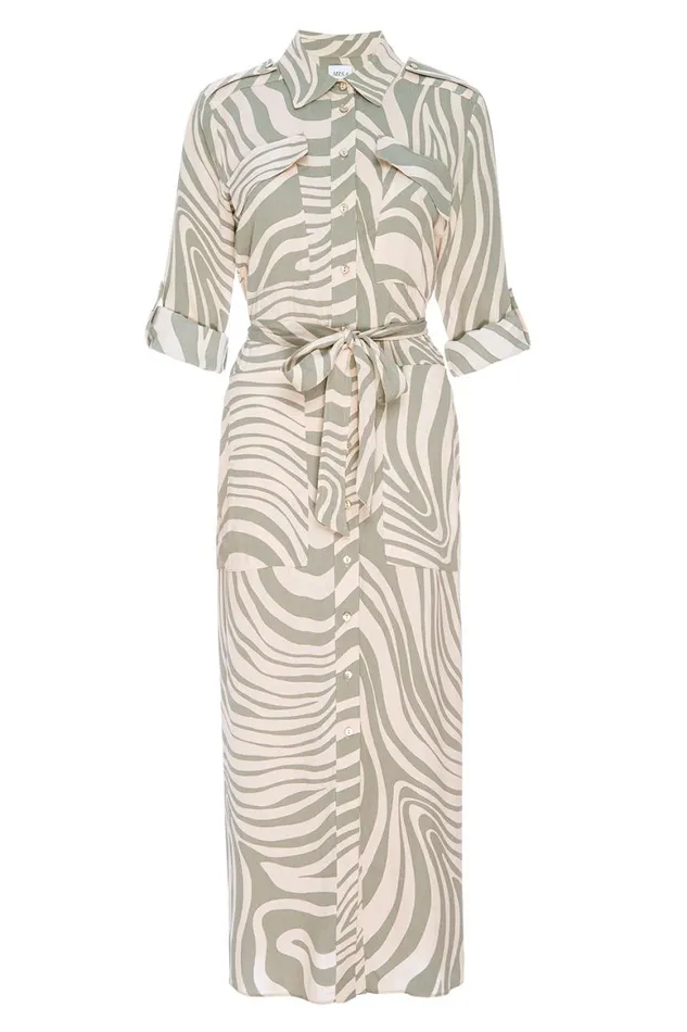 Women MISA Los Angeles Dresses MONTANA DRESS Abstract Zebra