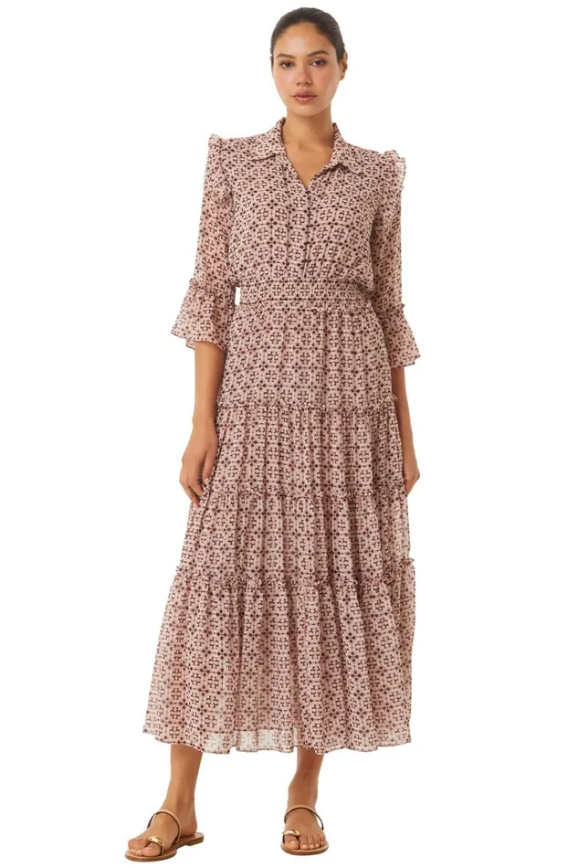 Women MISA Los Angeles Dresses PAMELINA DRESS Warm Winter Tile