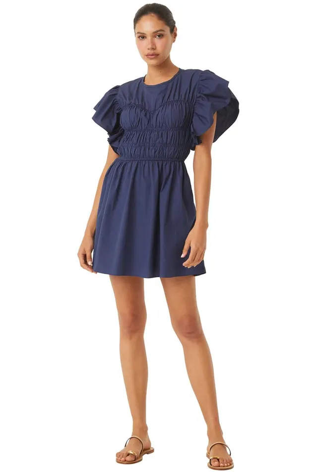 Women MISA Los Angeles Dresses RADHA DRESS Sand Solid Poplin