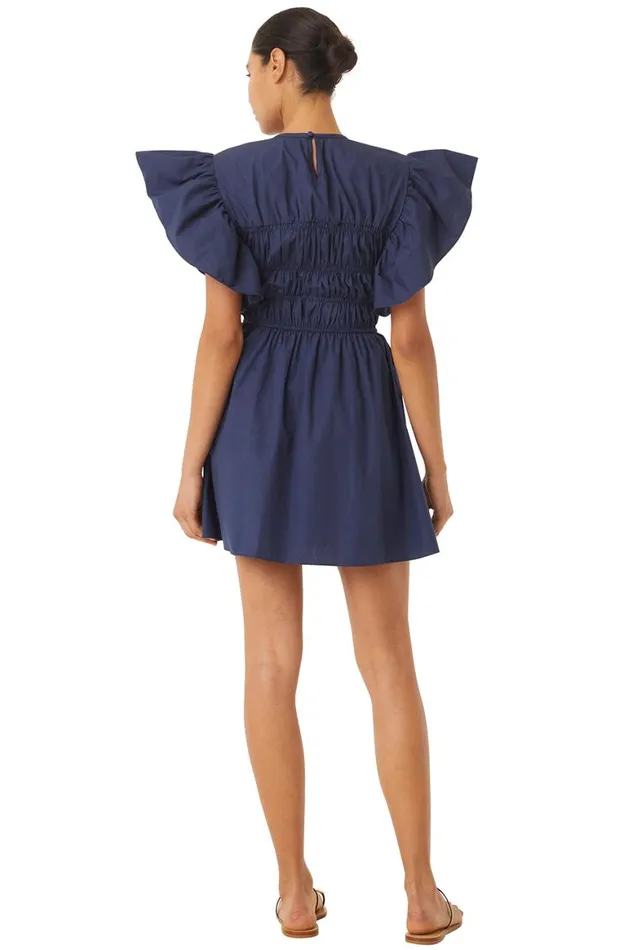 Women MISA Los Angeles Dresses RADHA DRESS Sand Solid Poplin