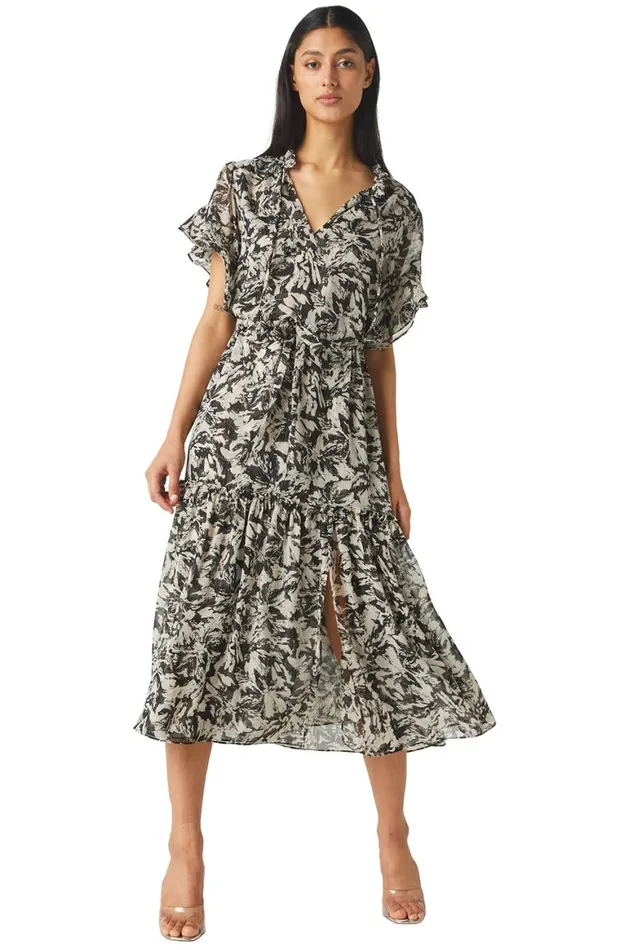 Women MISA Los Angeles Dresses RANJANA DRESS Tonal Abstract