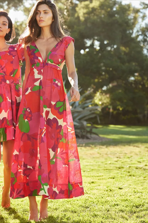 Women MISA Los Angeles Dresses ROSALIA DRESS Flora Rosada
