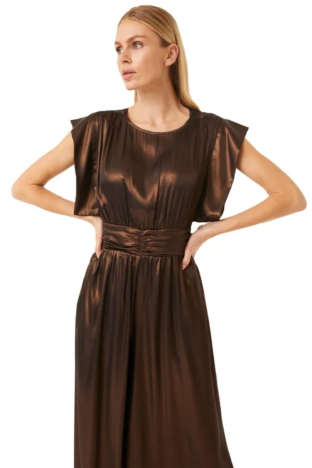Women MISA Los Angeles Dresses SOPHIA JUMPSUIT Burnished Bronze