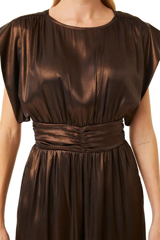 Women MISA Los Angeles Dresses SOPHIA JUMPSUIT Burnished Bronze