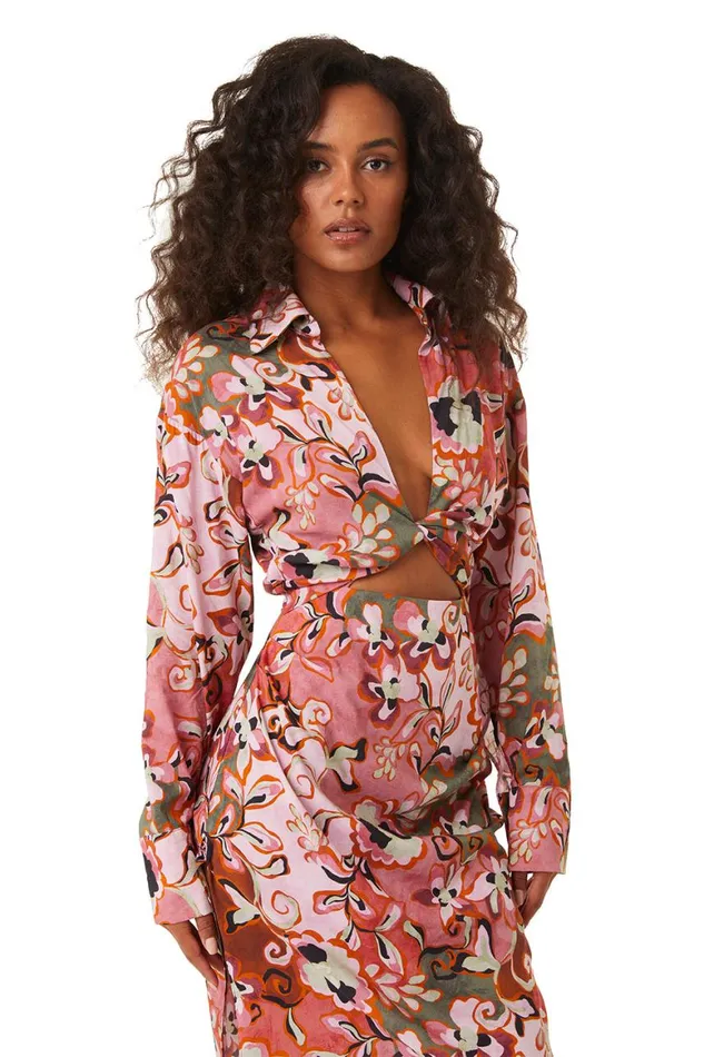 Women MISA Los Angeles Dresses SUNG DRESS Resort Batik Cotton Rayon