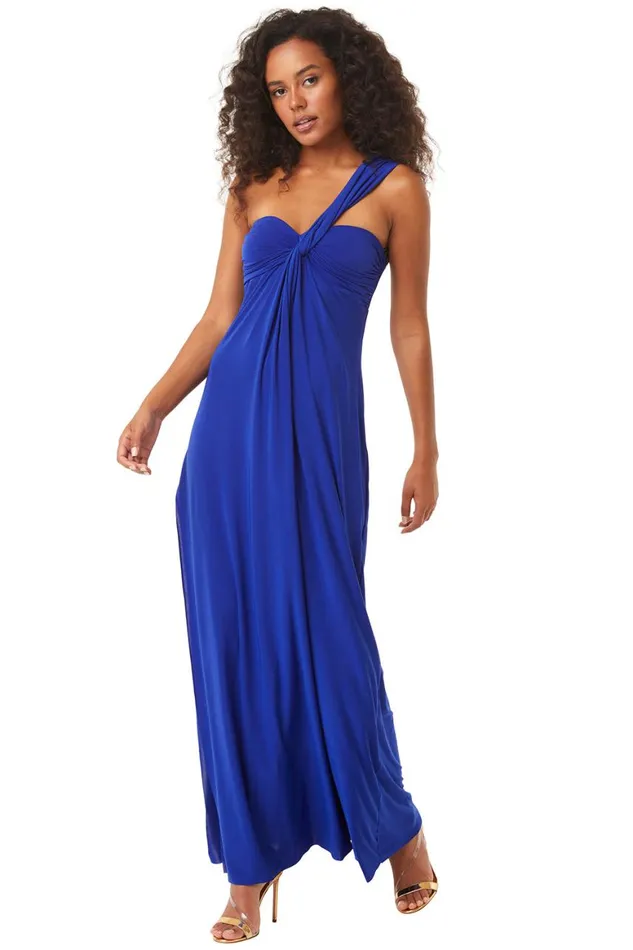 Women MISA Los Angeles Dresses THORA DRESS Cobalt Blue Venezia