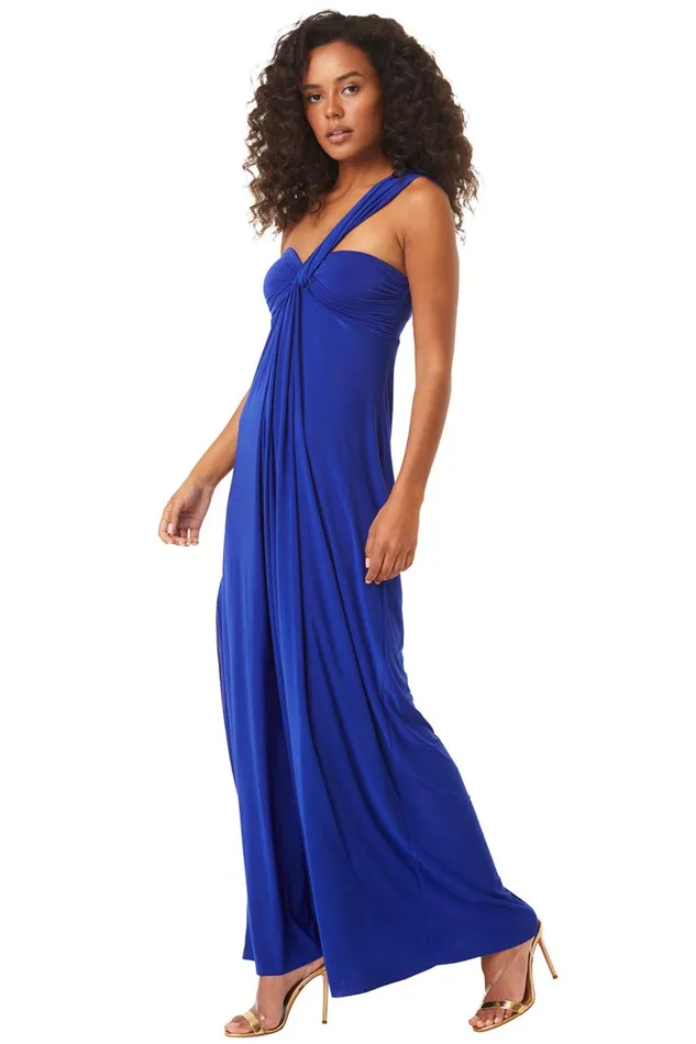 Women MISA Los Angeles Dresses THORA DRESS Cobalt Blue Venezia