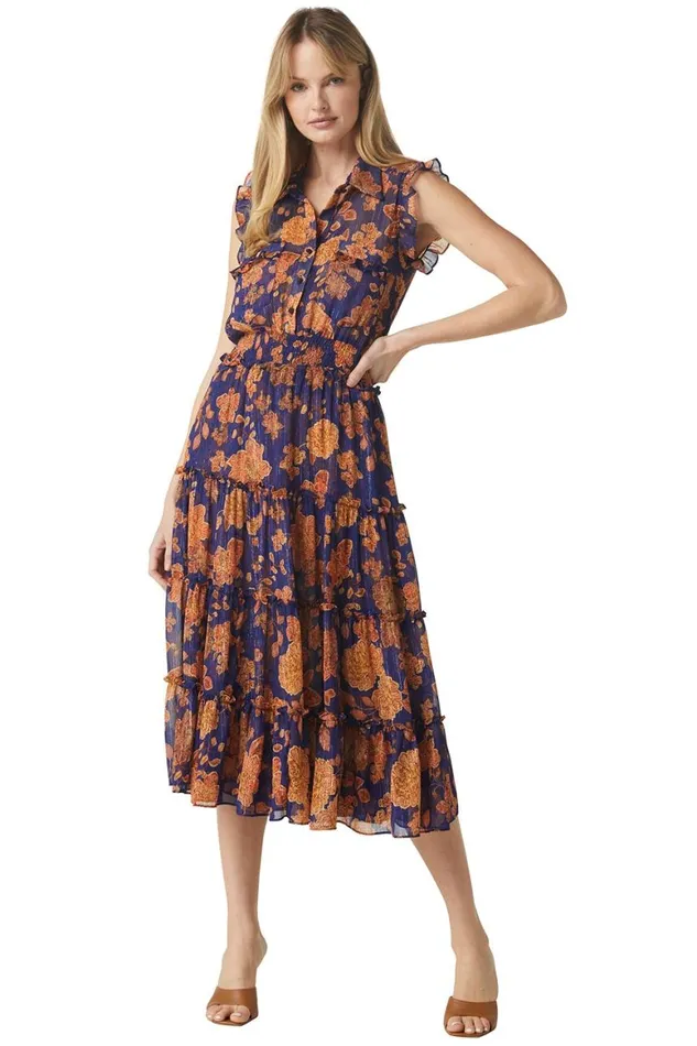Women MISA Los Angeles Dresses TINA DRESS Blue Marigold
