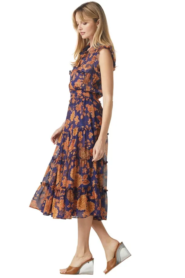 Women MISA Los Angeles Dresses TINA DRESS Blue Marigold