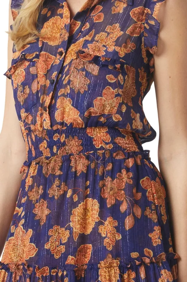 Women MISA Los Angeles Dresses TINA DRESS Blue Marigold