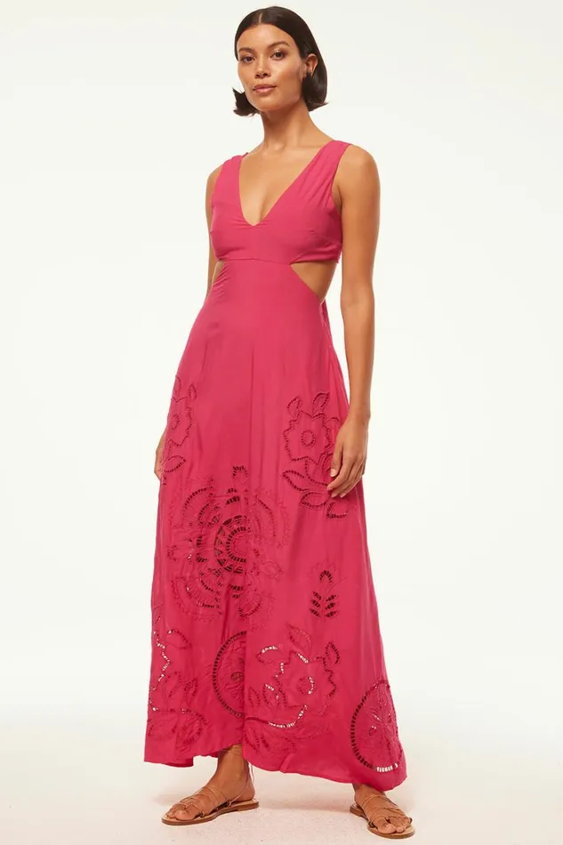Women MISA Los Angeles Dresses VALENCIA DRESS Pink Eyelet