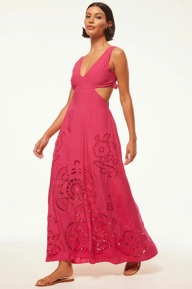 Women MISA Los Angeles Dresses VALENCIA DRESS Pink Eyelet