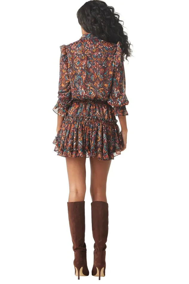 Women MISA Los Angeles Dresses VITTORIA DRESS Peacock Abstract