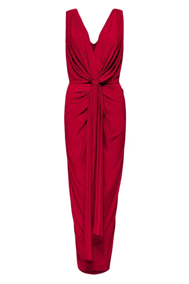 Women MISA Los Angeles Dresses XENIA DRESS Lipstick Red