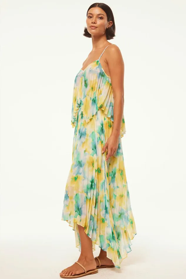Women MISA Los Angeles Matching Sets NOEMI TOP Citron Watercolor
