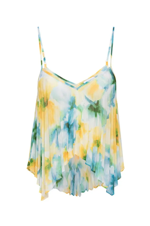 Women MISA Los Angeles Matching Sets NOEMI TOP Citron Watercolor