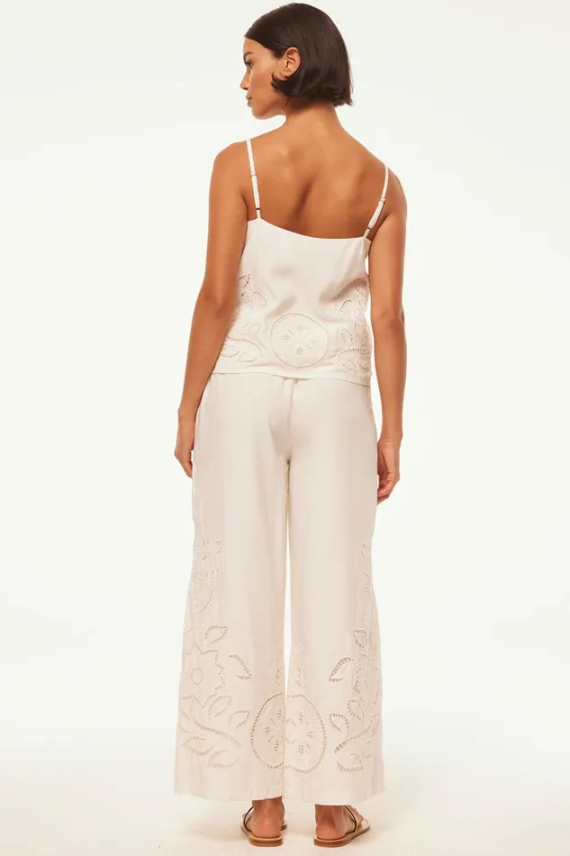 Women MISA Los Angeles Pants CARLITA PANT White Eyelet