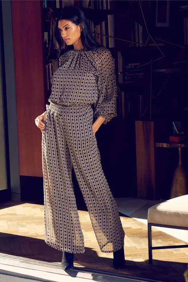 Women MISA Los Angeles Pants FREDA PANT Lattice Tile