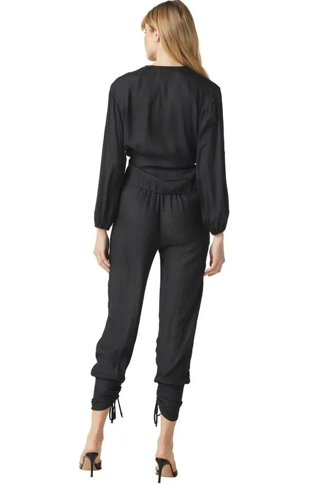 Women MISA Los Angeles Pants MARGOT PANT Black Dot Jacquard