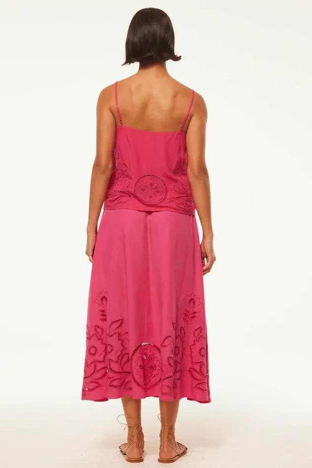 Women MISA Los Angeles Skirts and Shorts ANALISSE SKIRT Pink Eyelet
