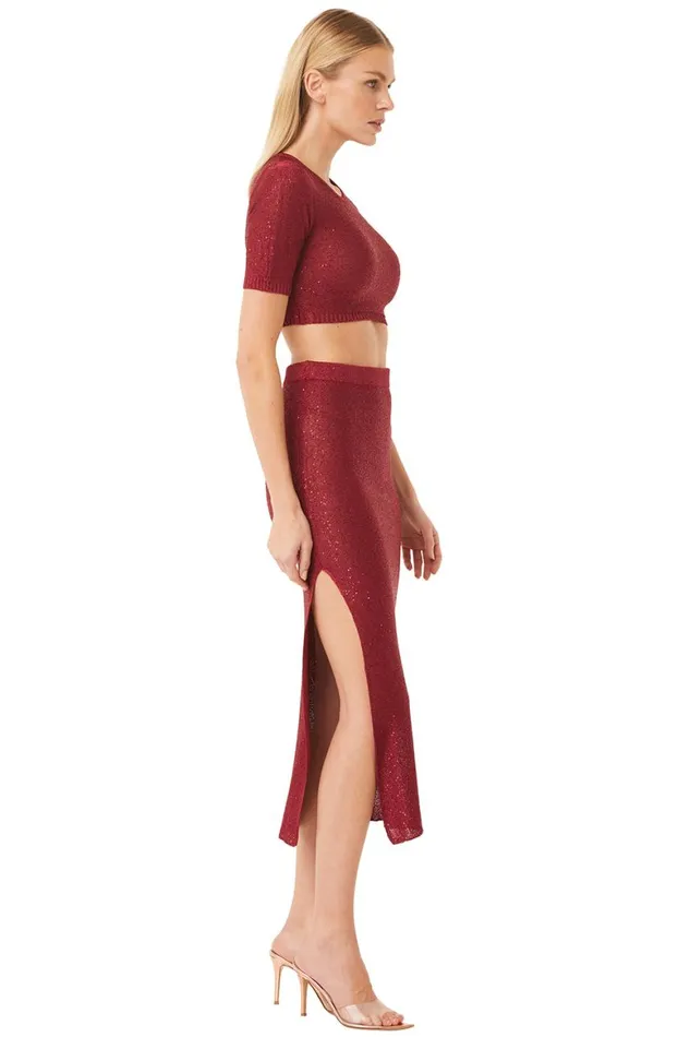 Women MISA Los Angeles Skirts and Shorts VERA SKIRT Lipstick Red