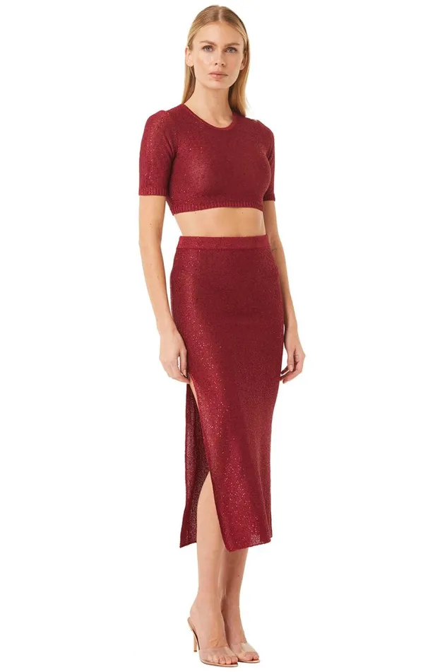 Women MISA Los Angeles Skirts and Shorts VERA SKIRT Lipstick Red