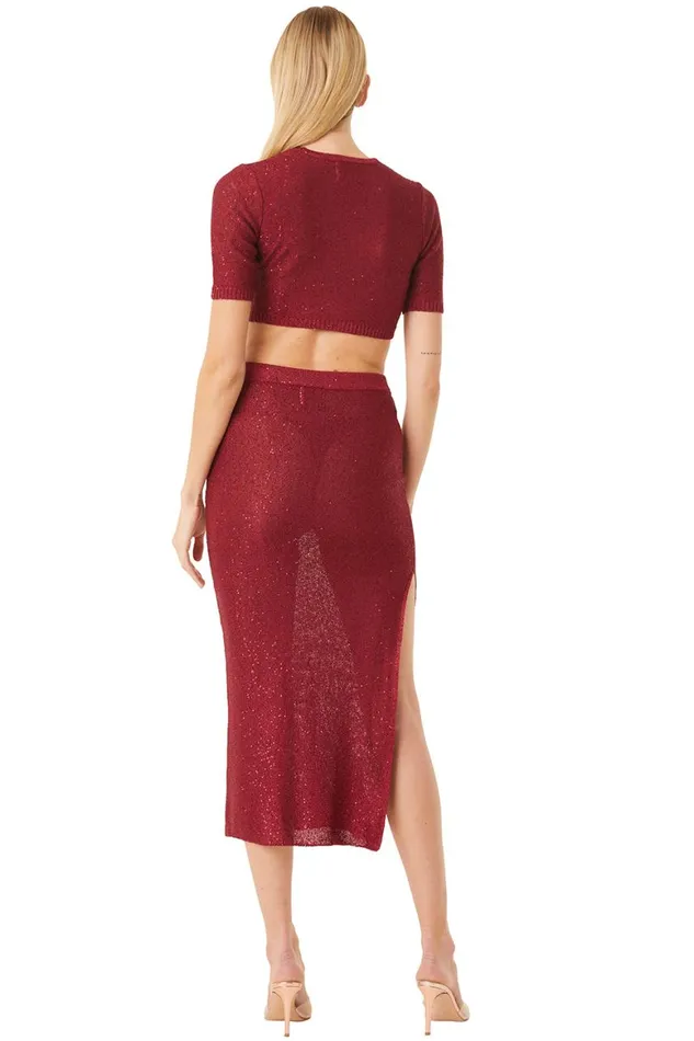 Women MISA Los Angeles Skirts and Shorts VERA SKIRT Lipstick Red